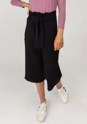 The Comfy Paperbag Culottes in Black - Final Sale