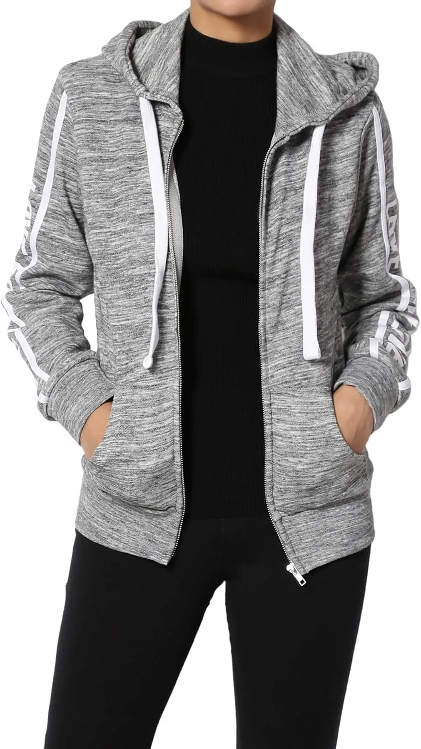 TheMogan Women's Essential Cotton Fleece Full Zip Hoodie Sweatshirt Relaxed Hooded Jacket