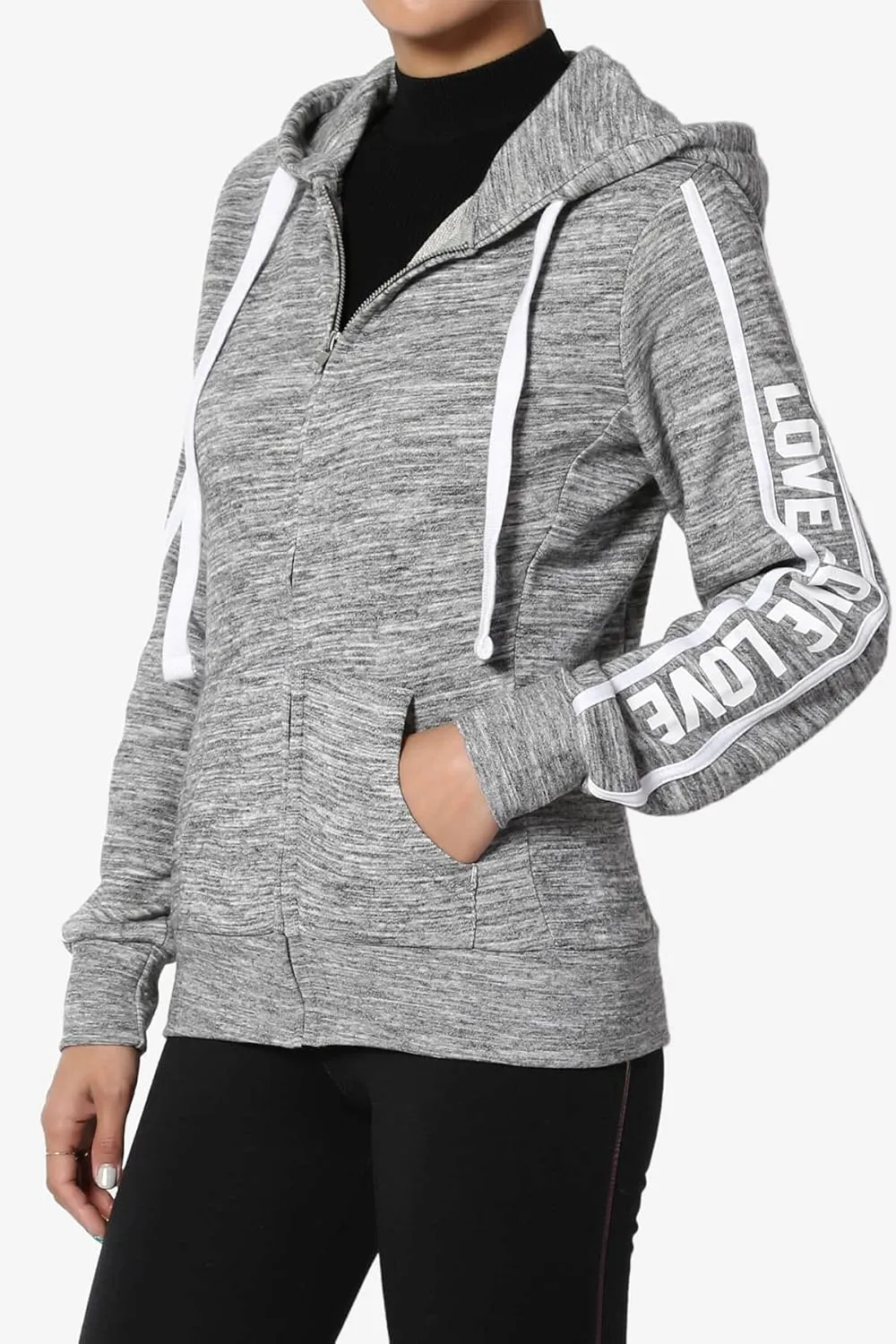 TheMogan Women's Essential Cotton Fleece Full Zip Hoodie Sweatshirt Relaxed Hooded Jacket