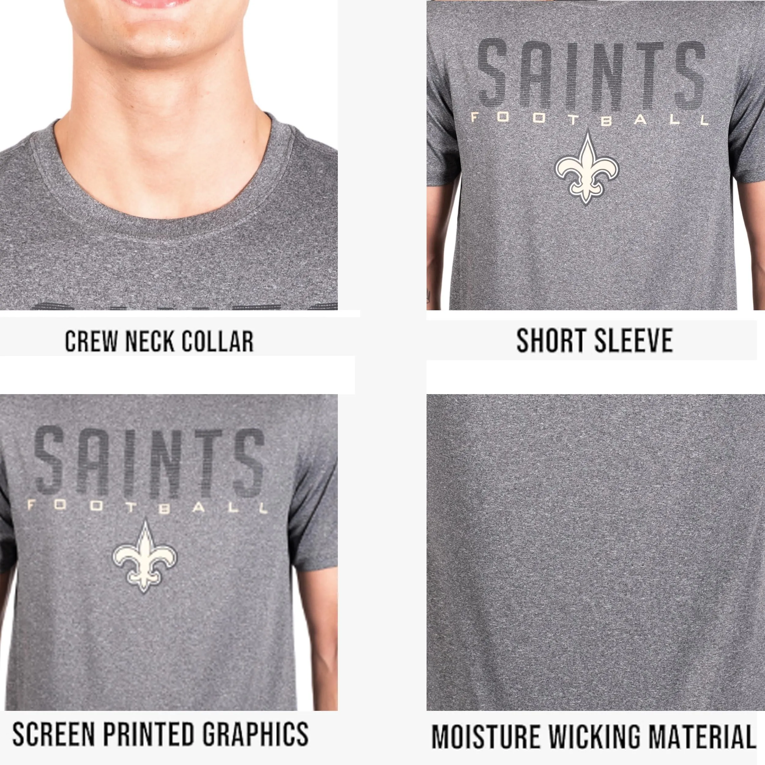 Ultra Game NFL Official Adults Super Soft Supreme Game Day T-Shirt - Unisex New Orleans Saints|New Orleans Saints