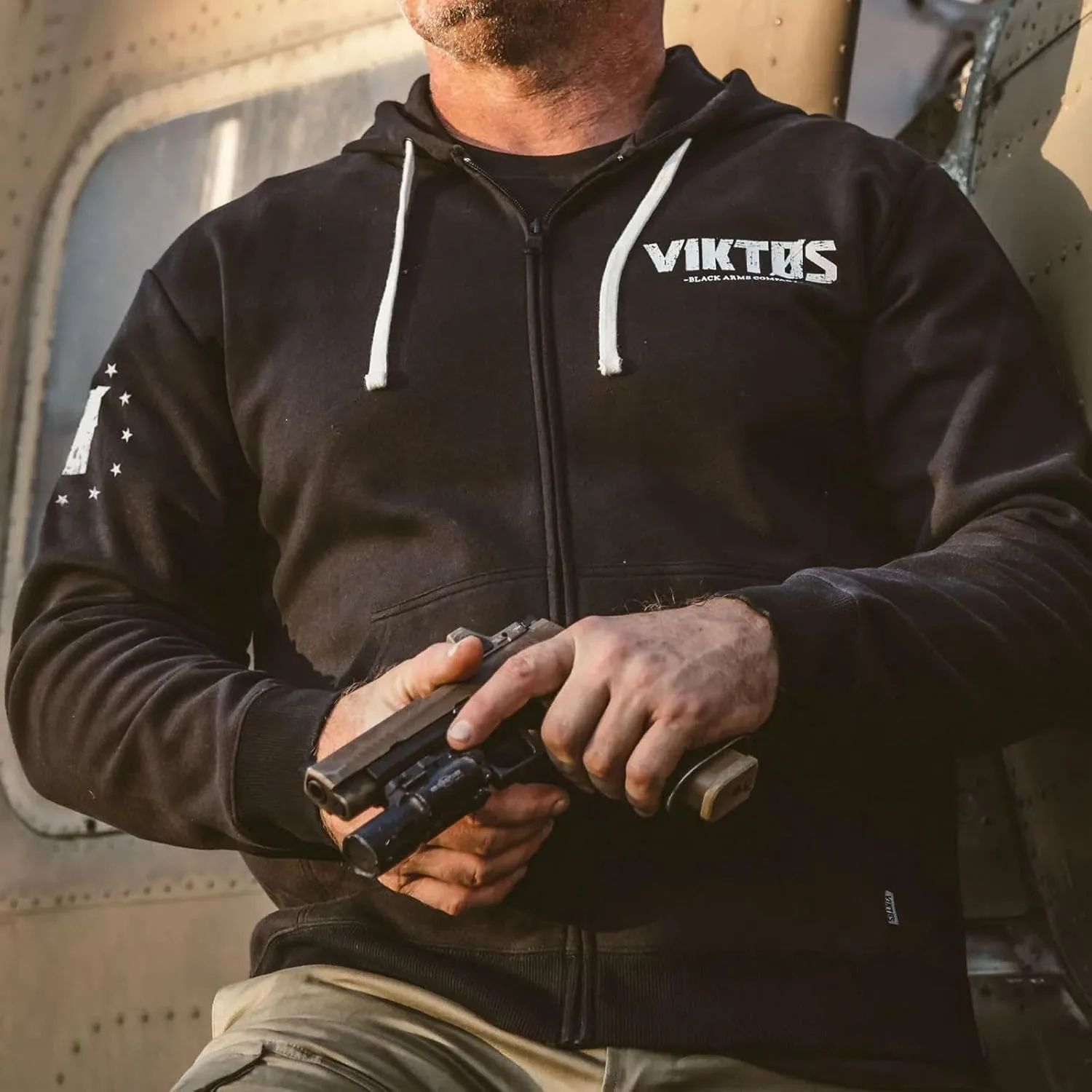 VIKTOS Men's Gunvent Bigshow Durable Tactical Relaxed Fit Fleece Hoodie with Pockets & Sidearm Access