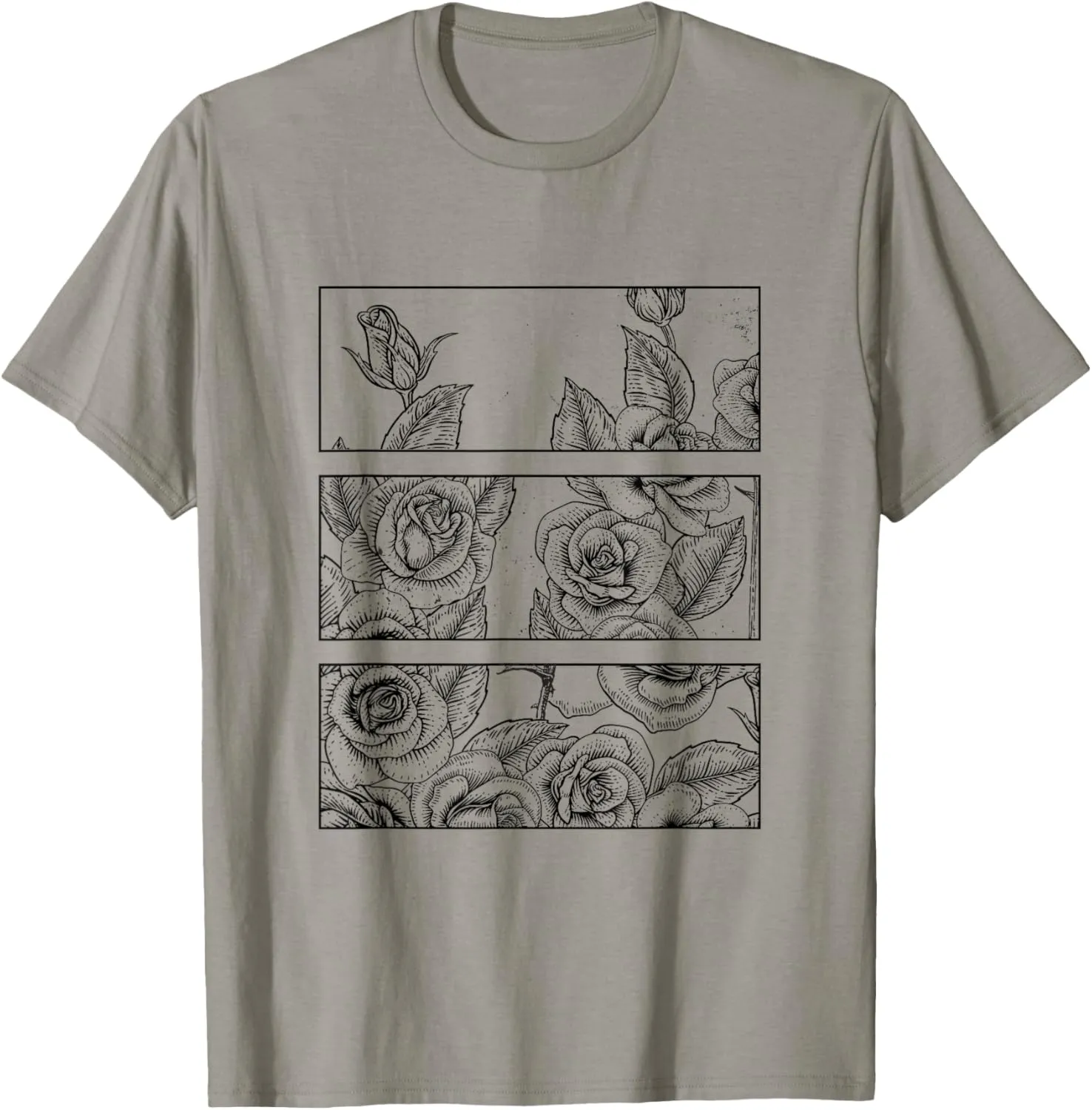 Vintage Black Roses Aesthetic Soft Grunge Indie Goth Punk T-Shirt