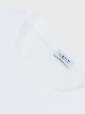 WHITE SOFT MERCERIZED COTTON T-SHIRT