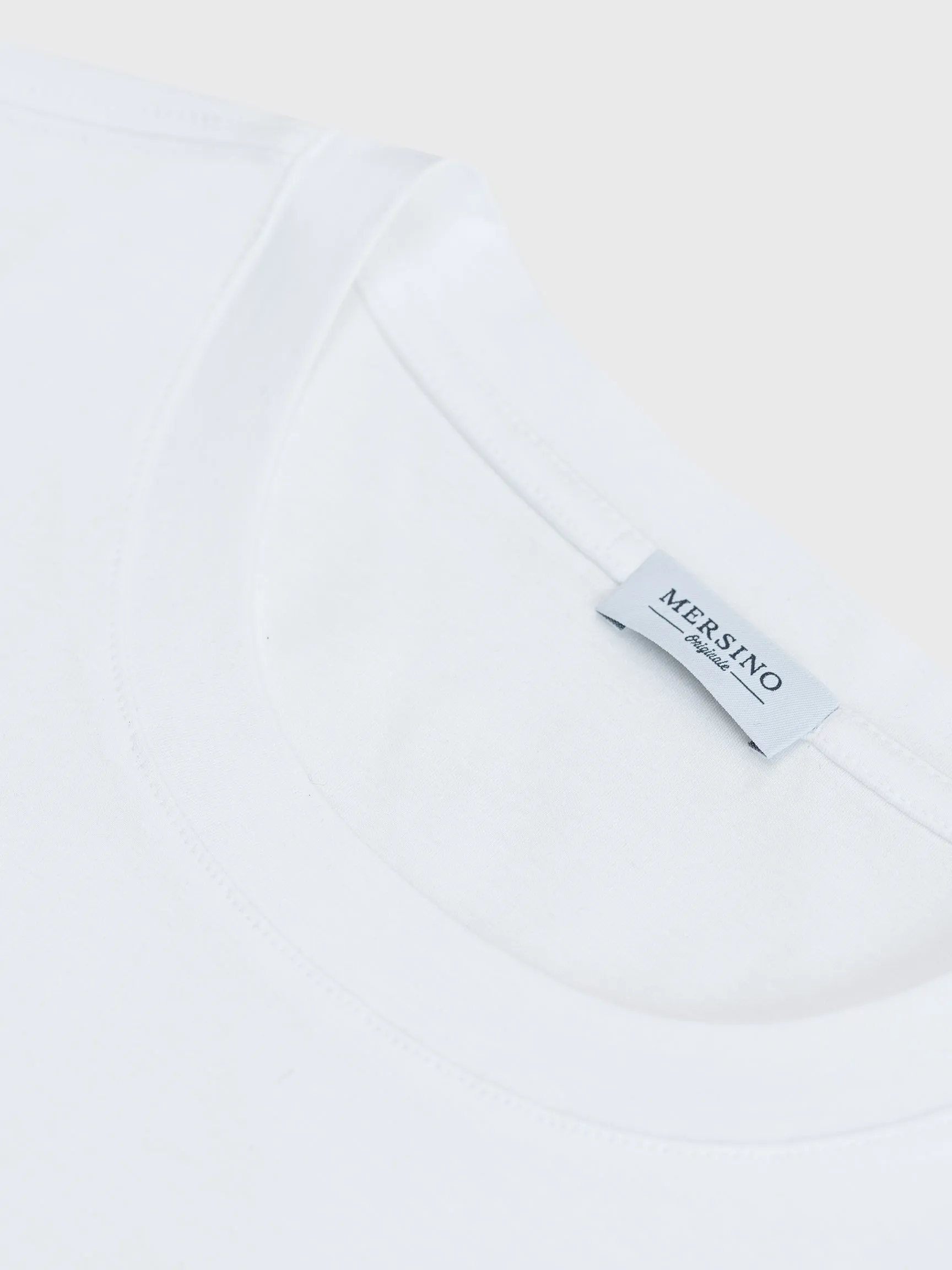 WHITE SOFT MERCERIZED COTTON T-SHIRT