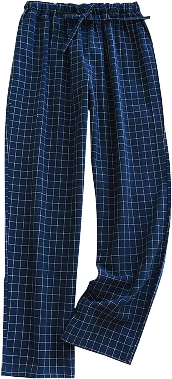 Women Casual Pants Stylish Grid Graphic Straight Leg Drawstring Elastic High Waist Loose Comfy Trousers with Pocket