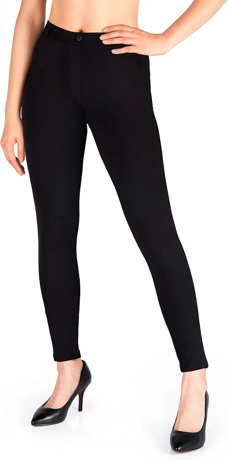 Yogipace,Belt Loops,Women's Petite/Regular/Tall Yoga Dress Pants Skinny Work Leggings