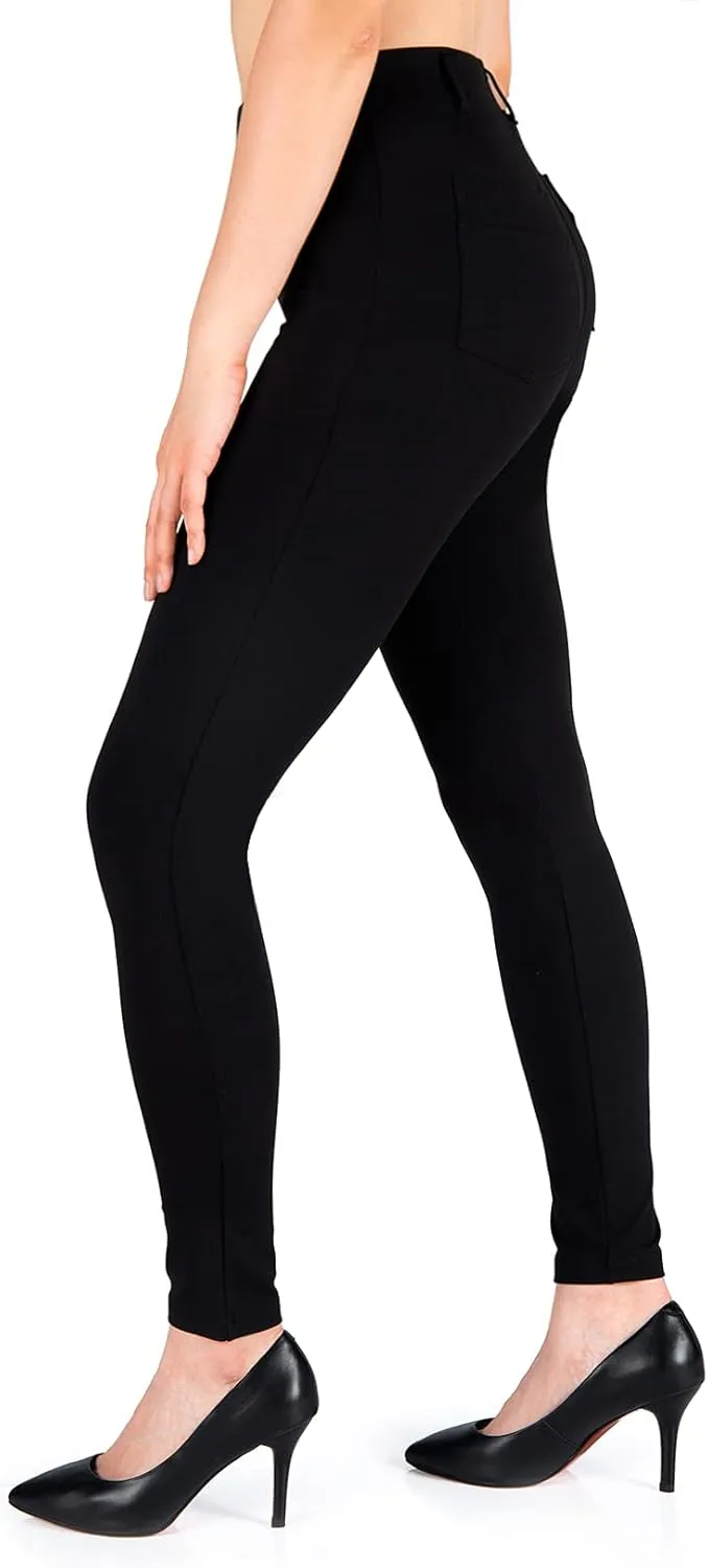Yogipace,Belt Loops,Women's Petite/Regular/Tall Yoga Dress Pants Skinny Work Leggings