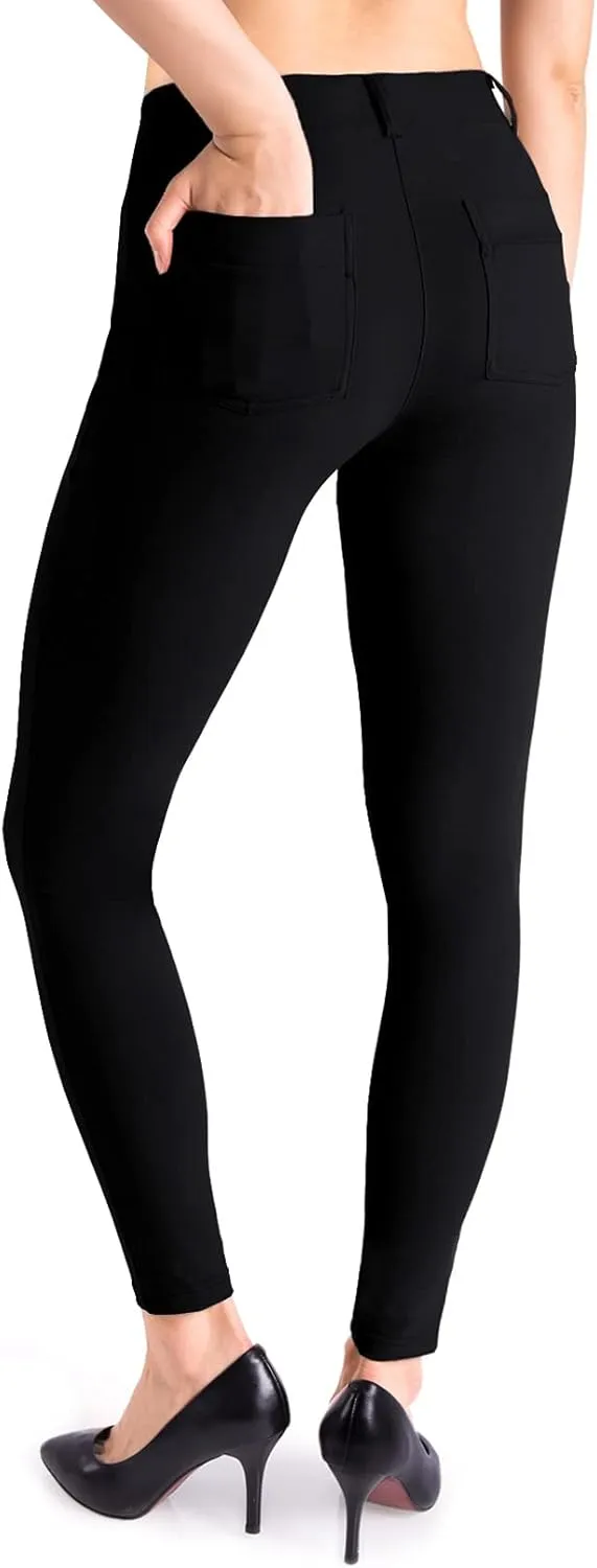 Yogipace,Belt Loops,Women's Petite/Regular/Tall Yoga Dress Pants Skinny Work Leggings